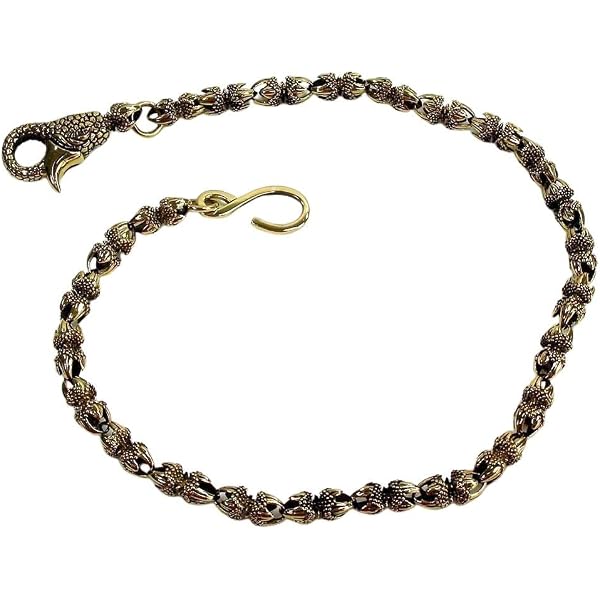 Blade Blossom Solid Brass Wallet Chain - 23 Inch, 13mm Thick, 175 Grams, Polished Finish