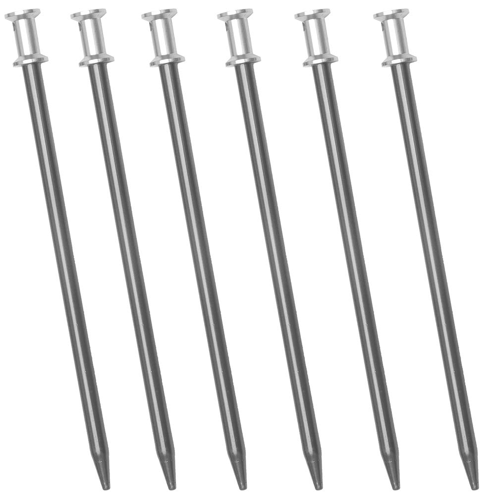 Wechsel Pack of 6 Clip-on Tents Hering Pipe Pig Pegs | Extra Long and Impact Resistant Suitable for Rocky Floors | 20 cm Long