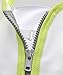 SYROKAN Women's High Impact Front Zip Wirefree Supportive Sports Bra White & Green 34DD