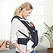 Infant Toddler Baby Carrier Wrap Backpack Front and Back, Hip Seat & Hood, Soft & Breathable Cotton, Cool Air Mesh, Black