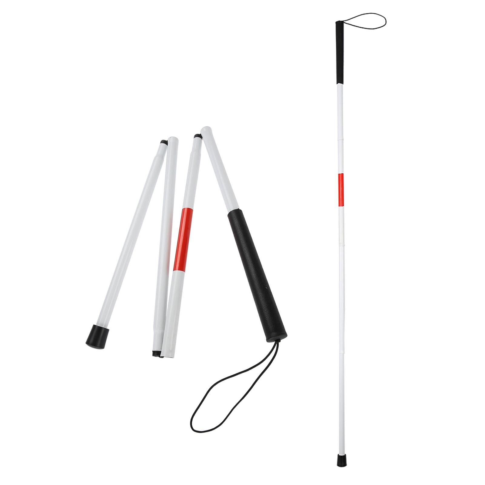 Folding Walking Stick - Portable Reflective Cane Crutch Anti-Shock Guide Walking Stick for Blind People, Collapsible Walking Stick (Local delivery)