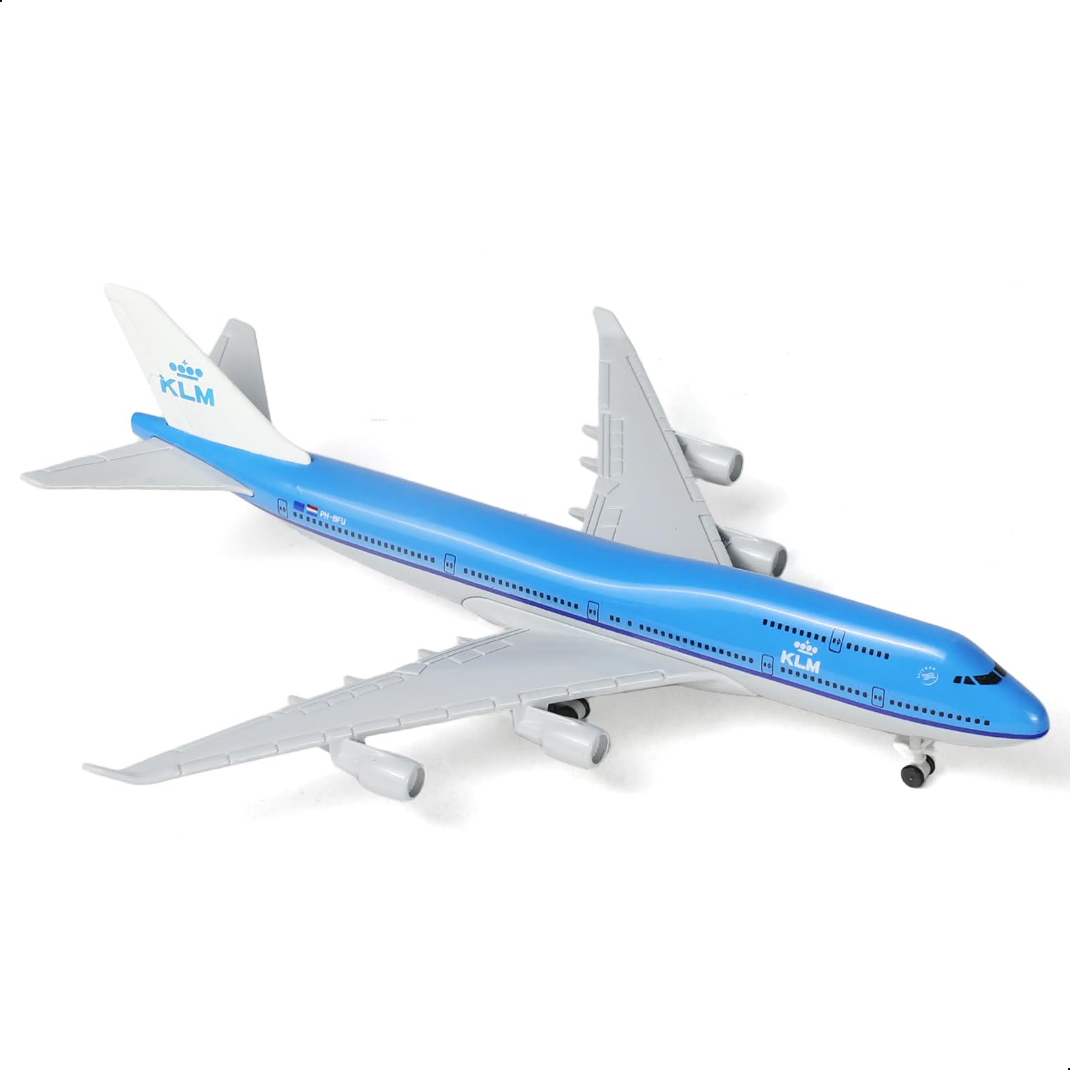 QIYUMOKE 1/400 KLM 747 Airplane Model (6 inches) for Boeing 747 Model Airplane Kit with Preassembled Airplane Landing Gear and Display Stand, Suitable as a Gift for Adults or as a Collection