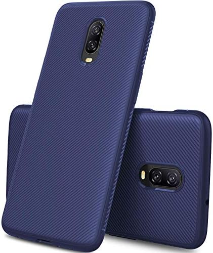 FABLUE 360 Degree Scratch Resistant Flexible Soft Anti Slip TPU Shockproof Protection Back Case Cover for One Plus 6T (Blue)