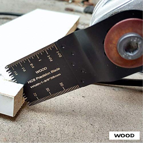 EONLION 50 Metal Wood Universal Oscillating Multitool Quick Release Saw Blades Kit Fein Multimaster Porter Cable Black&Decker Bosch Dremel Craftsman Ridgid Ryobi Milwaukee Dewalt Rockwell 20 for Metal - Thumbnail 5