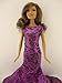 Awe Inspiring Purple Sequined Mermaid Gown Made to Fit Barbie Doll