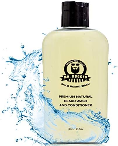 Mr Rugged Beard Shampoo And Conditioner (Peppermint 2-In-1 4Oz Bottle) Natural Beard Wash Important Element Of Mens Beard Care Products Softens Smoothens And Strengthens Beard Growth