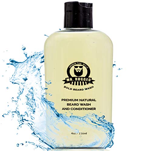 Mr Rugged Beard Shampoo And Conditioner (Peppermint 2-In-1 4Oz Bottle) Natural Beard Wash Important Element Of Mens Beard Care Products Softens Smoothens And Strengthens Beard Growth