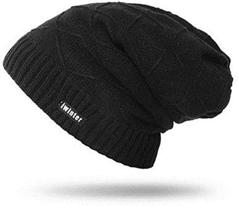 iwinter Hat For Men and Women Winter Warm Hats Knit Slouchy Thick Skull Cap by REDESS (Black)