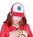 XCOSER Adult Ash Ketchum Hat Cap Cosplay Accessory Circle Logo