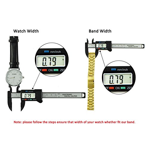 ZEIGER Men B008 Replacement Metal Wrist Watch Band (Stainless Gold 20mm)