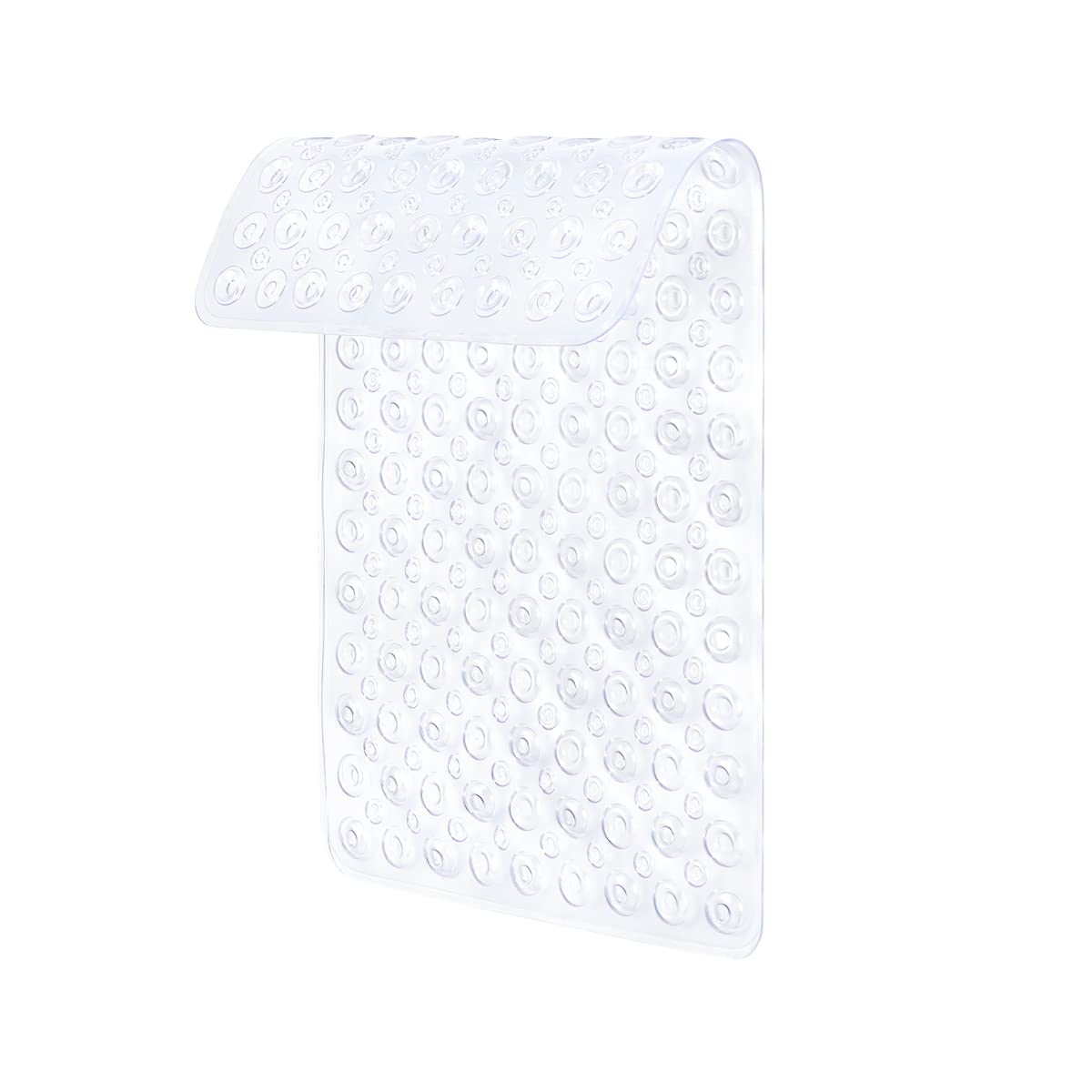 Non Slip Bath Mat Shower Mats Anti Mould for Bathroom and Bathtub with Large Suction Cup and Thickened Rubber Backing Long 70 * 40cm, Clear
