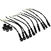 Industrial Parts LED Strip Wire Male to Female 3 Pin Waterproof Connector Cable Black 40cm 5 Pack