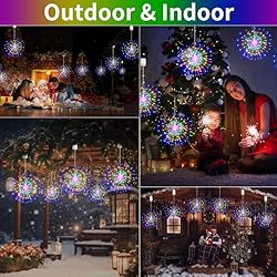 BINBINLED 4 Pack 800LED Hanging Firework