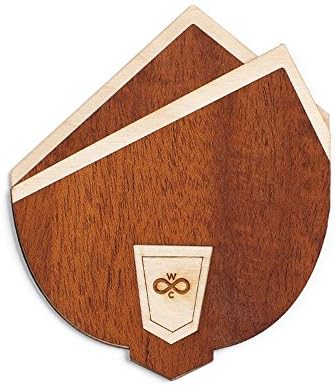 WOODCHUCK Wooden Pocket Square (Mahogany), Handmade in the USA, 100% Real Wood - Suede Backing