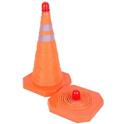 HomeFast Orange Traffic Safety Cones with LED Lights (2 Pack)