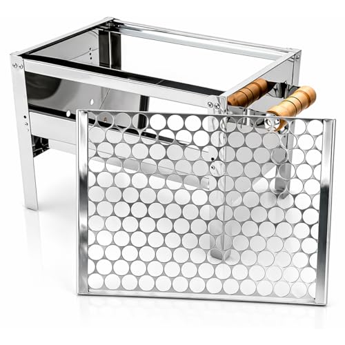 Churrasqueira A Carvao Portatil Inox Pequena Versão Mini Estrutura Robusta Em Aço Inoxidável Com Grelha Para Camping e Praia [ K-SELL IMPORTS ]