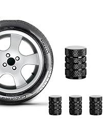 Valve Caps Prevent Corrosion,Car Dust Caps,Carsemoo Universal Aluminum&Plastic Wheel Tire Air Caps Valve Stem Covers For Car/Motorcycle,Air Leakproof And Protection Your Valve Stem (Black 4 Pcs/Set)