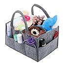 Baby Diaper Caddy, Magicfly Portable Nursery Storage Bin for Home Nursery and Car, Diaper Storage Basket Caddy Organizer with Changeable Compartments for infant Items, Wipes, Lotion