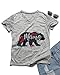 Erxvxp Mama Bear Print T-Shirt Women 2018 Summer Casual Short Sleeve T Shirt for Mother's Day (Large) Grey