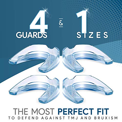 Professional Mouth Guard For Grinding Teeth, Thin Fit, Small Size, 4 Pieces Mouthguard, Moldable Night Guards For Teeth Grinding, Night Guard Eliminates Bruxism & Teeth Clenching, Antibacterial Dental - Thumbnail 2