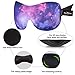 PrettyCare 3D Sleep Mask (New Design - Aurora Purple and Black) Eye Mask for Sleeping - Contoured Face Mask Silk - Blindfold with Ear Plugs,Travel Pouch - Best Night Eyeshade for Men Women Kids