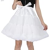 Shimaly Tutu Skirt as Well as Petticoat above Knee Underskirt Tulle Crinoline slip