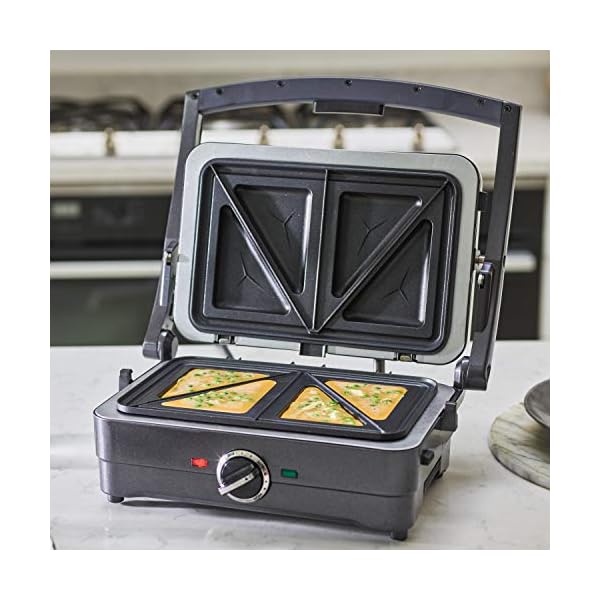 Cuisinart 2-in-1 Grill and Sandwich Maker, Non-Stick Removable Plates, Midnight Grey, GRSM4U