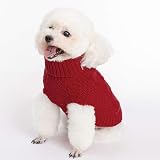 Mihachi Turtleneck Dog Jumper Cable Knit Winter Coat Leash Hole - 5 Sizes 7 view 5