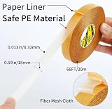 MILEQEE 1 Roll Double Sided Tape Heavy Duty 0.59 in x 66 ft Fiberglass Mesh view 2