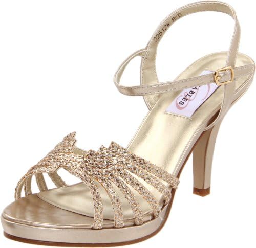 Dyeables Women's Leah Platform Sandal,Champagne Glitter,6 B US