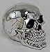Bellaa 26874 Silver Skull Statue Skeleton Head Collectible Decoration 5 Inch
