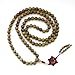 OVALBUY 10mm Green Sandalwood Beads Tibetan Buddhist Prayer Meditation Mala Necklace