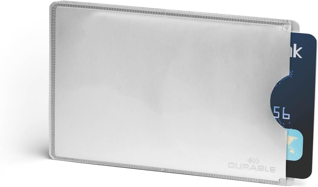 Durable Certified RFID SECURE Credit Card Wallet Sleeve - 10 Pack - Silver - Helps Protect Against Card Fraud and Scammers
