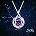 Aurora Tears Created-Amethyst Pendant February Birthstone Necklace for Women 17.7