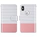 ULAK iPhone Xs Wallet Case, iPhone X Case with Card Holder, Premium PU Leather Flip Cover with Kickstand Magnetic Closure Shockproof Case for iPhone X/XS 5.8 inch, Rose Gold/Minimal