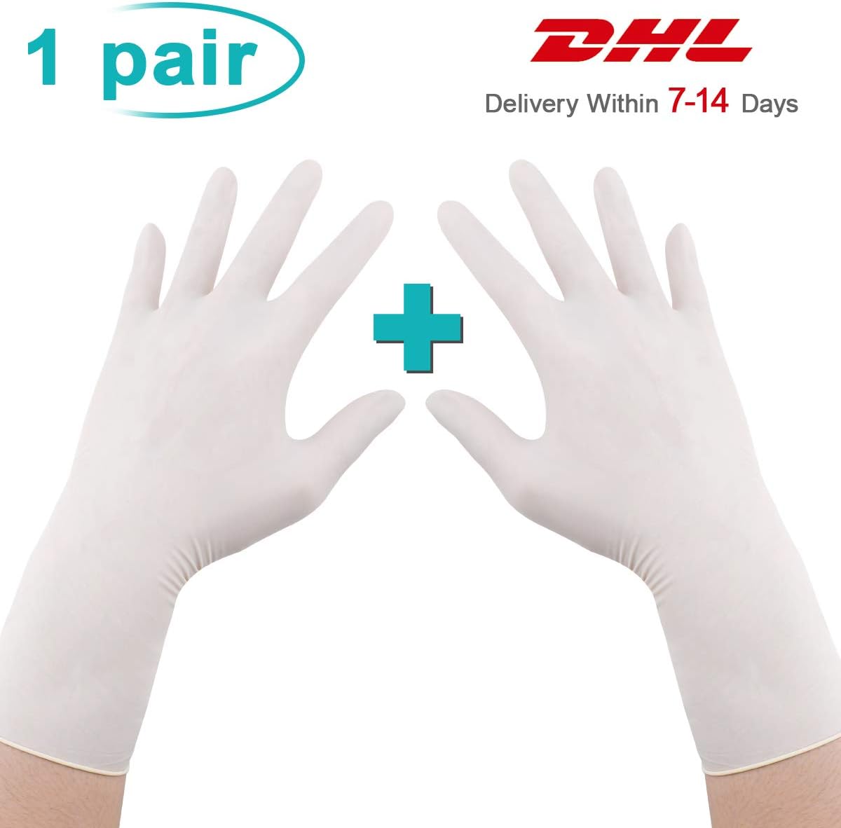 Seamuing 2PCS Disposable Gloves, Medical Exam Gloves, Latex Surgical Glvoes, Powder-free Vinyl Gloves for Man and Woman (1pair)