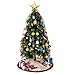 iPEGTOP 42 inches Burlap Rustic Christmas Tree Skirt - Classic Holiday Decorations Woodland Santa Snawflake Embroidery - Begie Brown Rim