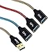 USB Extension, Canjoy 3 Pack 6ft USB 3.0 Extension Cable Braided USB Extender Cord A Male to A Female Fast Data Transfer Compatible Oculus VR,PS4,Xbox,Mouse,Keyboard,Printer,Scanner-Red Gold Blue primary