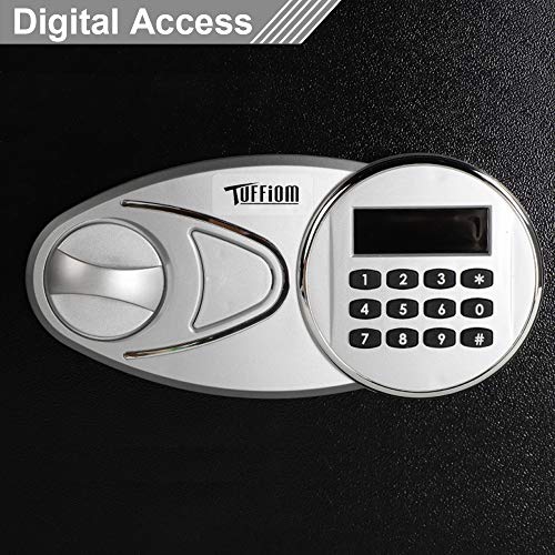 TUFFIOM 1.2 CF Security Safe Box, Electronic Cabinet Safe with Digital Keypad Lock & Keys, Perfect for Home Office Use, to Store Cash Jewelry, Batteries Included - Thumbnail 3