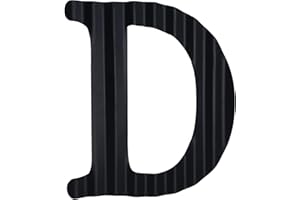 HKOMERE 13.7" Metal Letters for Wall Decor, Corrugated Black Large 3D Letters, Decorative Farmhouse Hanging Alphabet Signs for Home Bedroom Office Wedding Party (D)