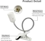 Akynite E27 Clip On Light Holder with Plug & Switch 1.25m Cable White view 4