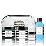 Bath and Body Gift Set Works as the Perfect Gift for Women - 6 in 1 Spa Gift Basket Natural Bath Bomb Body Butter Scrub Soap Shower Puck - US MADE - Luxury Champagne Scent - Fresh Handmade Cosmetics