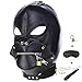 Leather Bondage Gimp Mask Hood, Black Full Face Blindfold Breathable Restraint Head Hood, Sex Toys, for Unisex Adults Couples, BDSM/LGBT Cosplay Restraint Training Toy Halloween Maskthumb 1