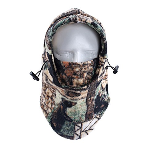 Fleece Balaclava Outdoor Sports Mask Windproof Face Mask Jungle Camouflage Camo Hat Fleece Hat Jungle Windproof Full Face Mask,Hunting Mask Face Mask Neck Warmer Fleece Hood Winter Hat Random Color