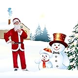 Besteamer Santa Claus Christmas Suit Costume Set For Party Cosplay Red