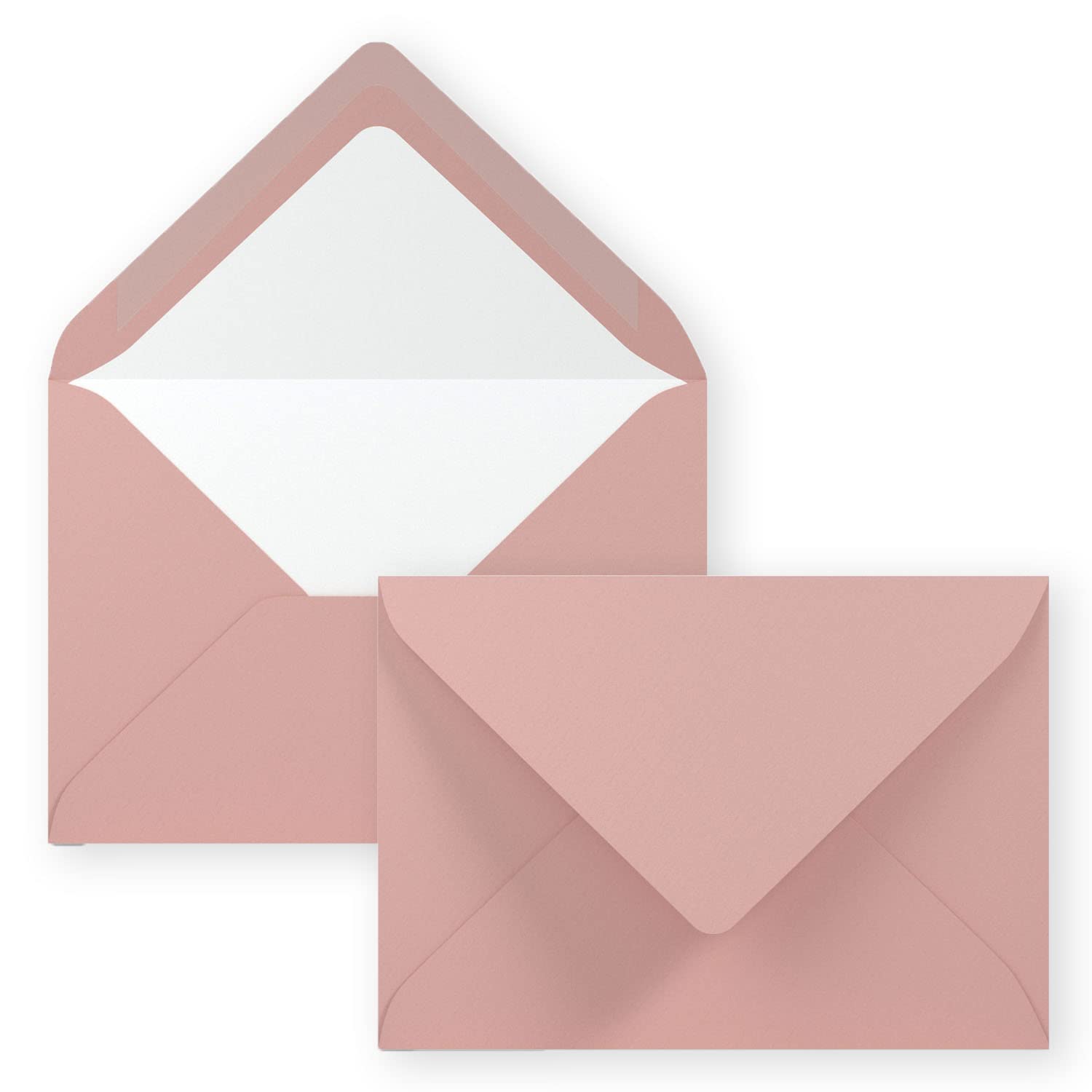 Envelopes in Dusky Pink Pack of 50 Letter Envelopes in DIN B6 12.5 x 17.6 cm Ribbed Paper - Silk Lining for Christmas & Festive Occasions