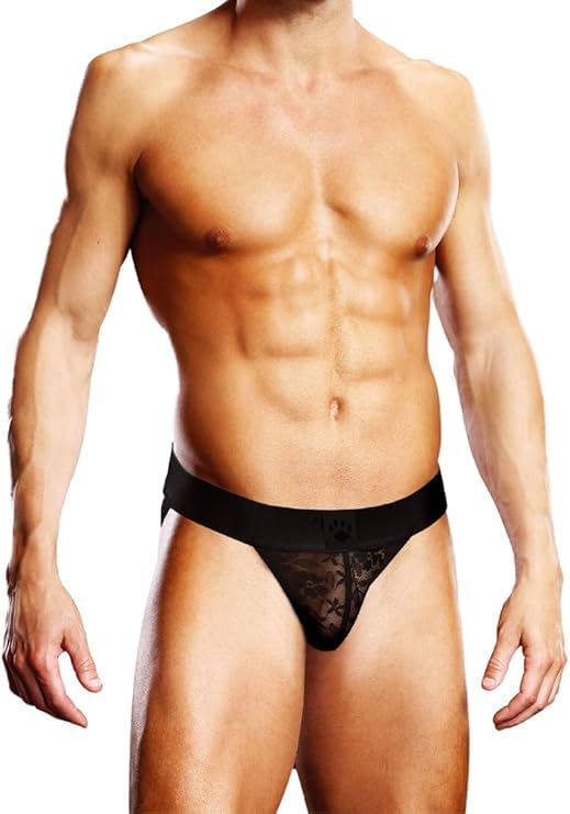 Prowler Lace Jock Strap XS - Black - Features Classic Paw Logo - UK Size 26"-30"
