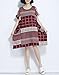 ELLAZHU Women Summer Plaid Loose Plus Size Short Sleeves Dress GA621 Red
