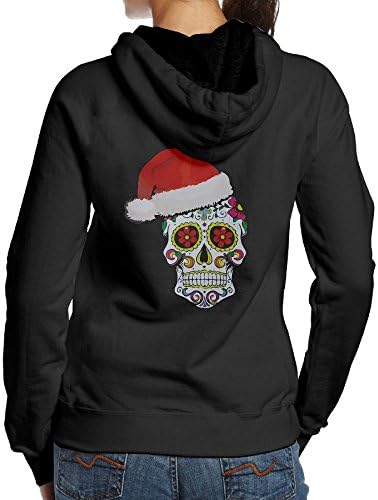Koppoer Santa Sugar Skull Women's Long Sleeve Hoodie Sweatshirt Pullover S