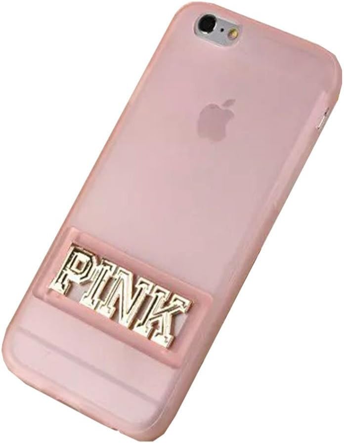 TKORP Classic transparent TPU PINK metal bracket applies to the case of Apple iPhone 5/5S/SE(Pink)
